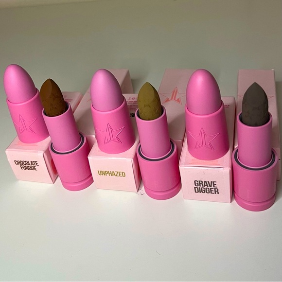 3 Jeffree Star Velvet Trap Lipsticks Bundle Choc. Fondue Unphazed & Grave Digger - Picture 1 of 5